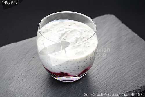 Image of Pudding with chia and fruit.