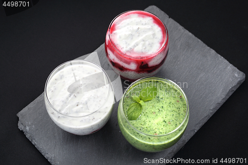 Image of Dietary desserts on a dark background