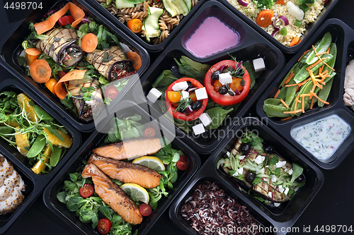 Image of Ready meals, tasty and colorful menus for every day.Lunch boxes, delicious and healthy dinner dishes