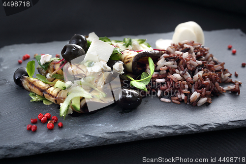 Image of Salad with grilled aubergine.