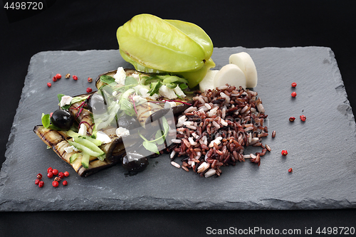 Image of Salad with grilled aubergine.