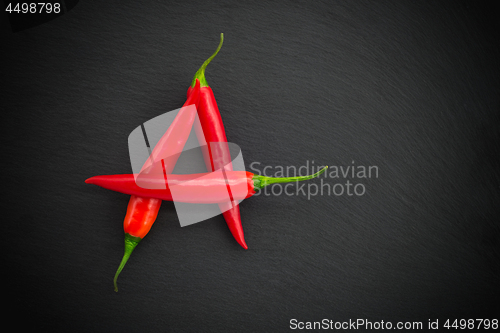 Image of Letter A made of red hot chili peppers