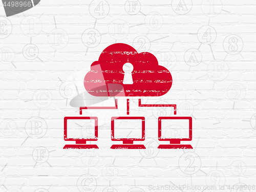 Image of Security concept: Cloud Network on wall background