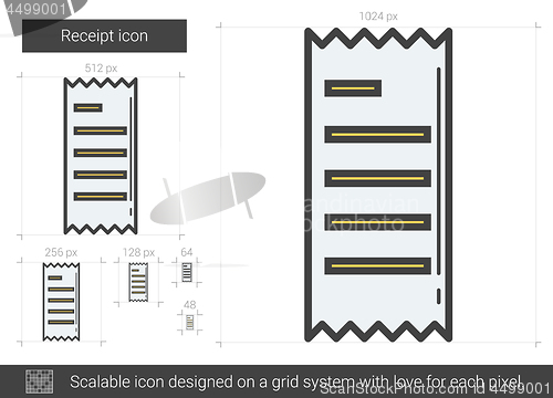 Image of Receipt line icon.