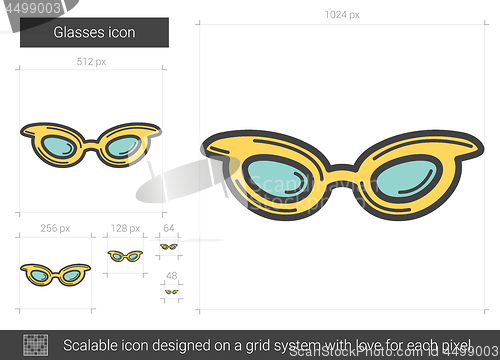 Image of Glasses line icon.