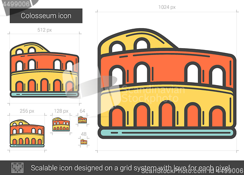 Image of Colosseum line icon.