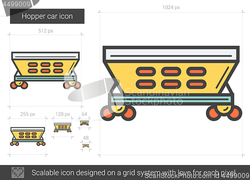 Image of Hopper car line icon.