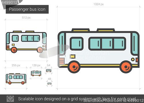 Image of Passenger bus line icon.