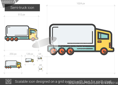 Image of Semi-truck line icon.
