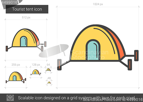 Image of Tourist tent line icon.