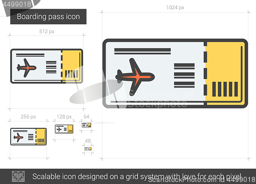 Image of Boarding pass line icon.