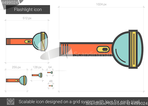 Image of Flashlight line icon.