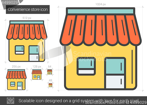 Image of Convenience store line icon.