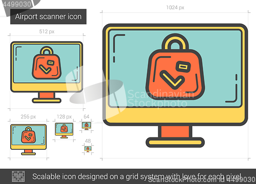 Image of Airport scanner line icon.