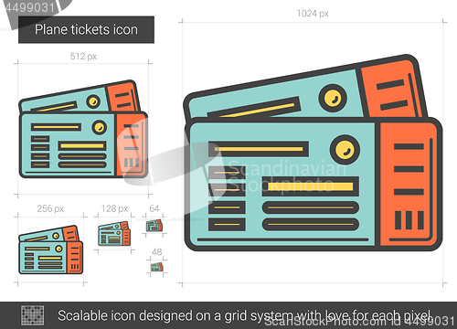 Image of Plane tickets line icon.