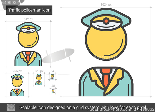 Image of Traffic policeman line icon.