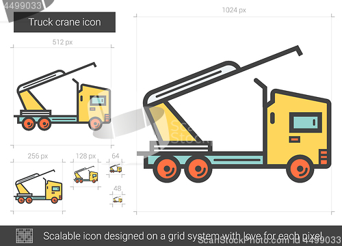 Image of Truck crane line icon.