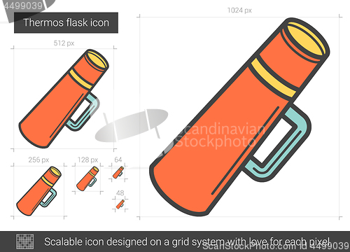 Image of Thermos flask line icon.