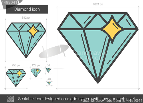 Image of Diamond line icon.