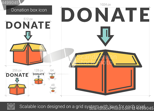 Image of Donation box line icon.