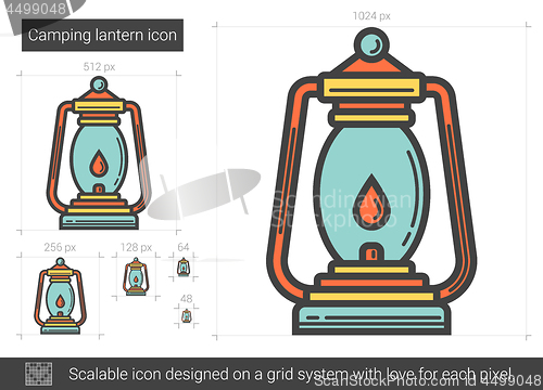 Image of Camping lantern line icon.