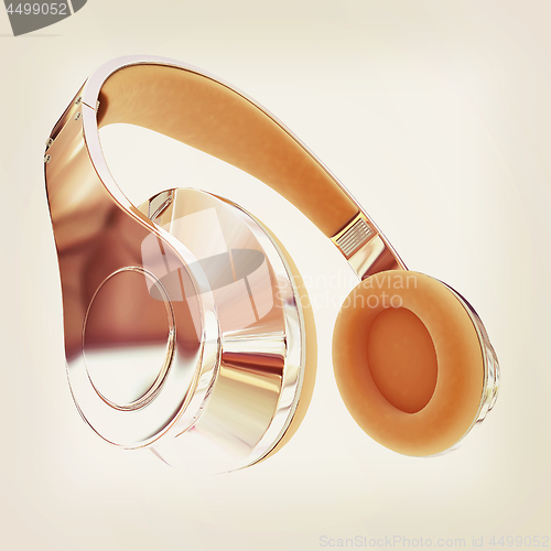 Image of Best headphone icon. 3d illustration. Vintage style