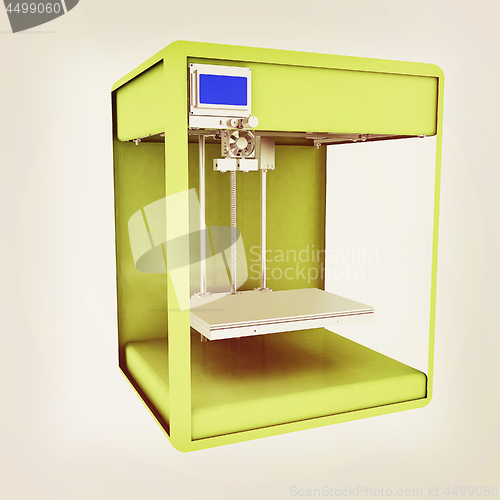Image of 3d printer. Modern technologies. Creating products of the innova