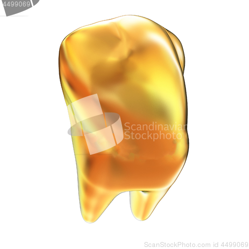 Image of Gold tooth. 3d illustration