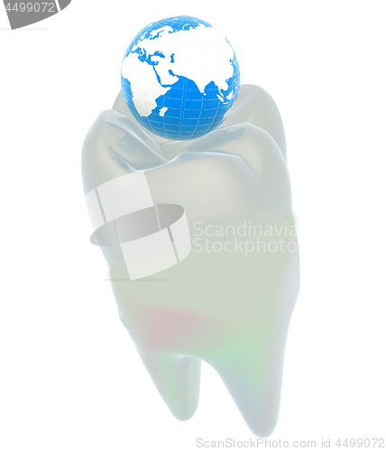 Image of Tooth and Earth. 3d illustration