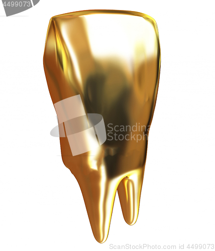 Image of Gold tooth. 3d illustration