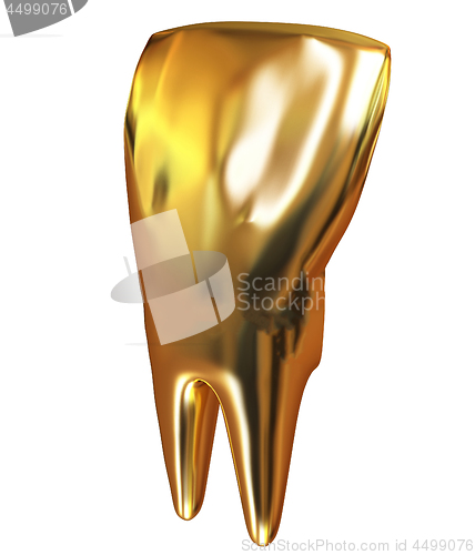 Image of Gold tooth. 3d illustration