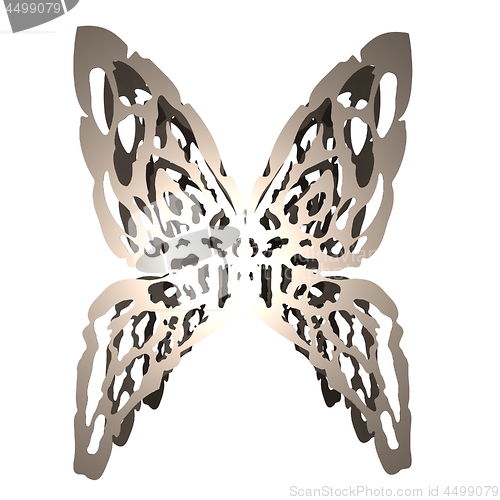 Image of Origami paper butterfly. 3d illustration