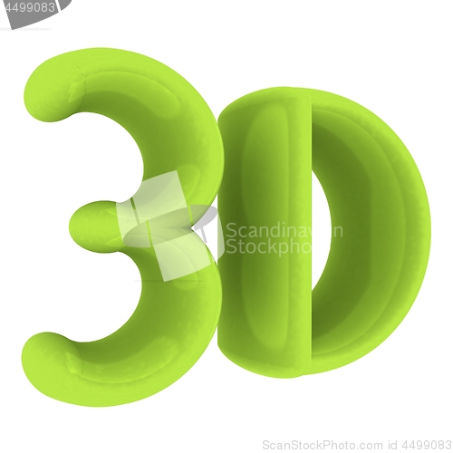 Image of 3D word. 3D illustration