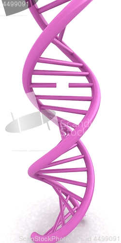 Image of DNA structure model on white. 3d illustration