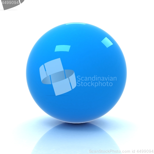 Image of Blue 3D rendering of sphere.
