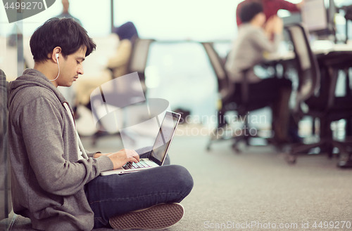 Image of software developer working on the floor