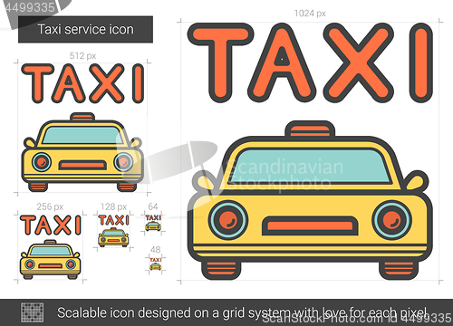 Image of Taxi service line icon.