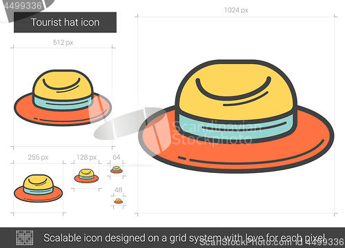 Image of Tourist hat line icon.