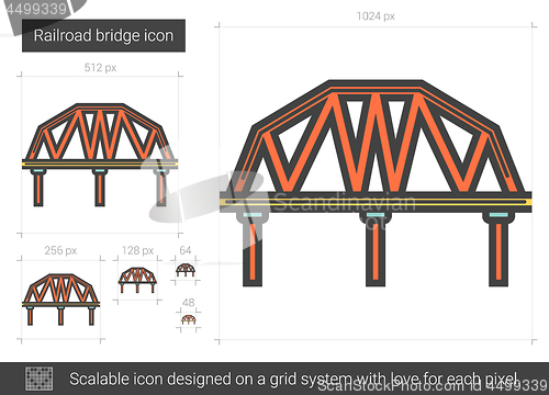 Image of Railroad bridge line icon.