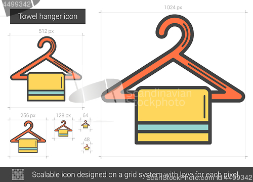 Image of Towel hanger line icon.