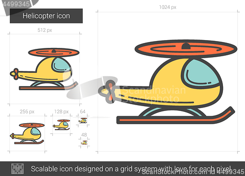 Image of Helicopter line icon.