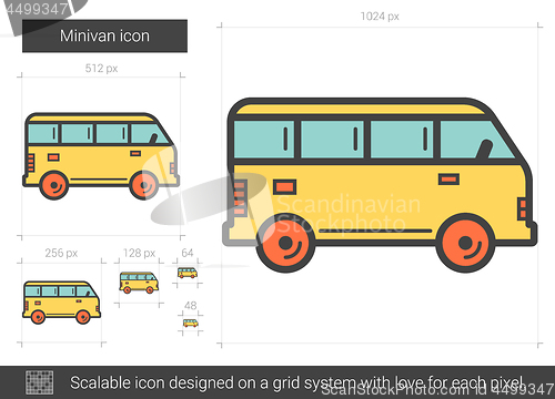 Image of Minivan line icon.