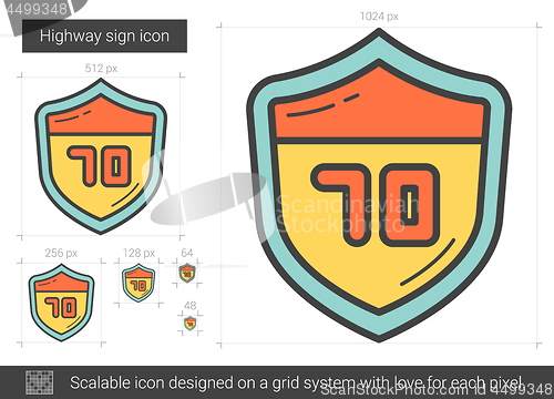 Image of Highway sign line icon.