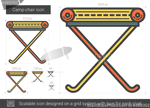 Image of Camp-chair line icon.