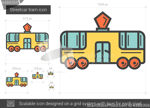 Image of Streetcar tram line icon.