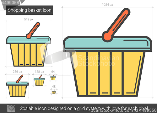 Image of Shopping basket line icon.