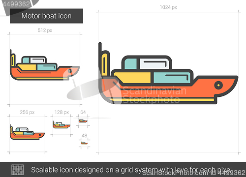 Image of Motor boat line icon.