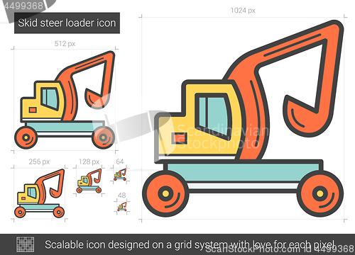 Image of Skid steer loader line icon.