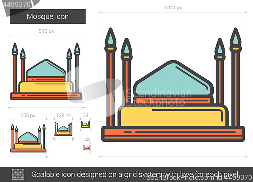 Image of Mosque line icon.