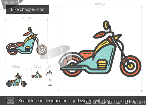 Image of Bike chopper line icon.